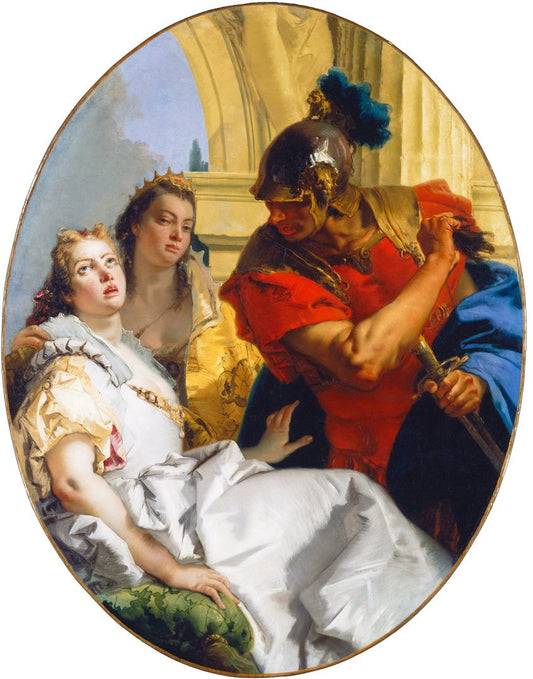 Scene from Ancient History (Timocleia and the Thracian Commander), vintage artwork by Giovanni Battista Tiepolo, 12x8" (A4) Poster