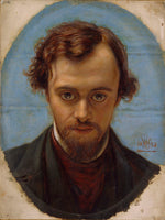 Portrait of Dante Gabriel Rossetti, vintage artwork by William Holman Hunt, 12x8" (A4) Poster