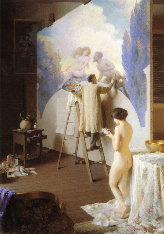 The Painter, vintage artwork by William Worchester Churchill, 12x8" (A4) Poster