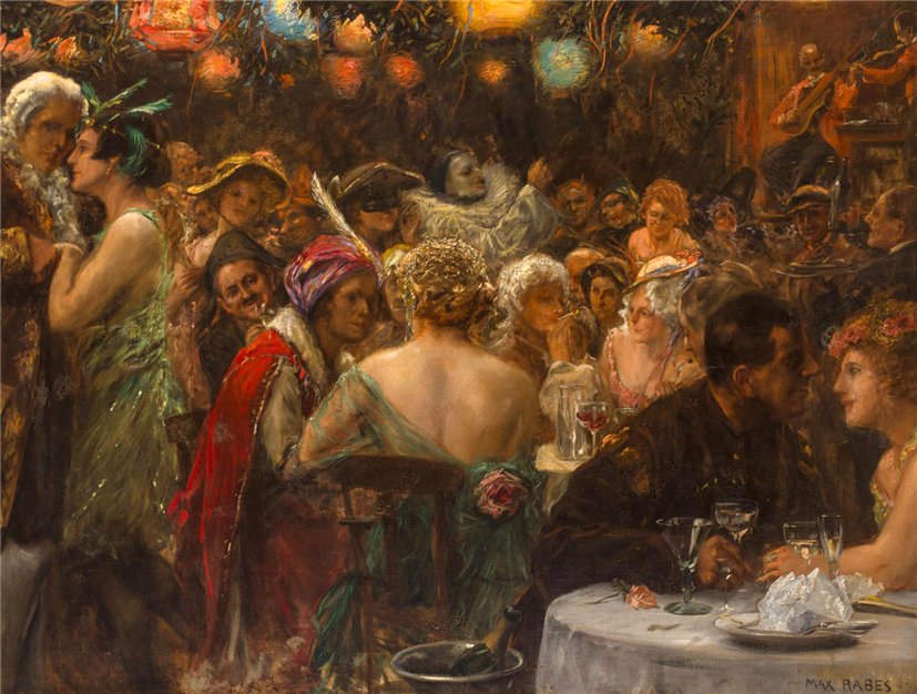 The Costume Ball by Max Friedrich Ferdinand Rabes,A3(16x12")Poster
