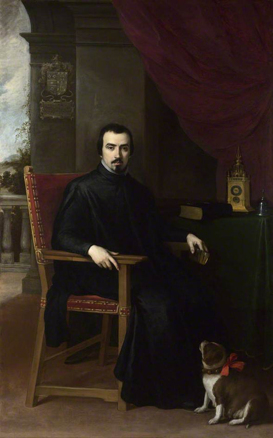 Don Justino de Neve, vintage artwork by Bartolome Esteban Murillo, 12x8" (A4) Poster