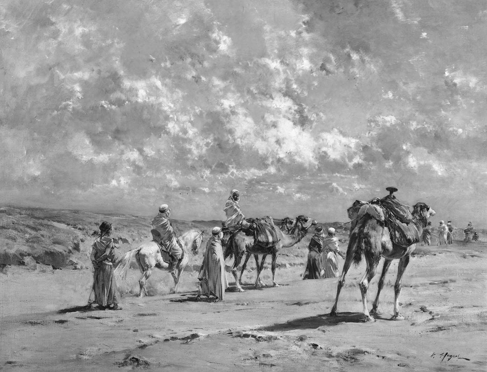 Arabs on the March, vintage artwork by Victor Huguet, 12x8" (A4) Poster