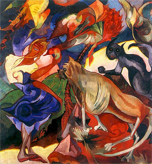 Mary and Burek in Ceylon by Stanislaw Witkiewicz,16x12(A3) Poster