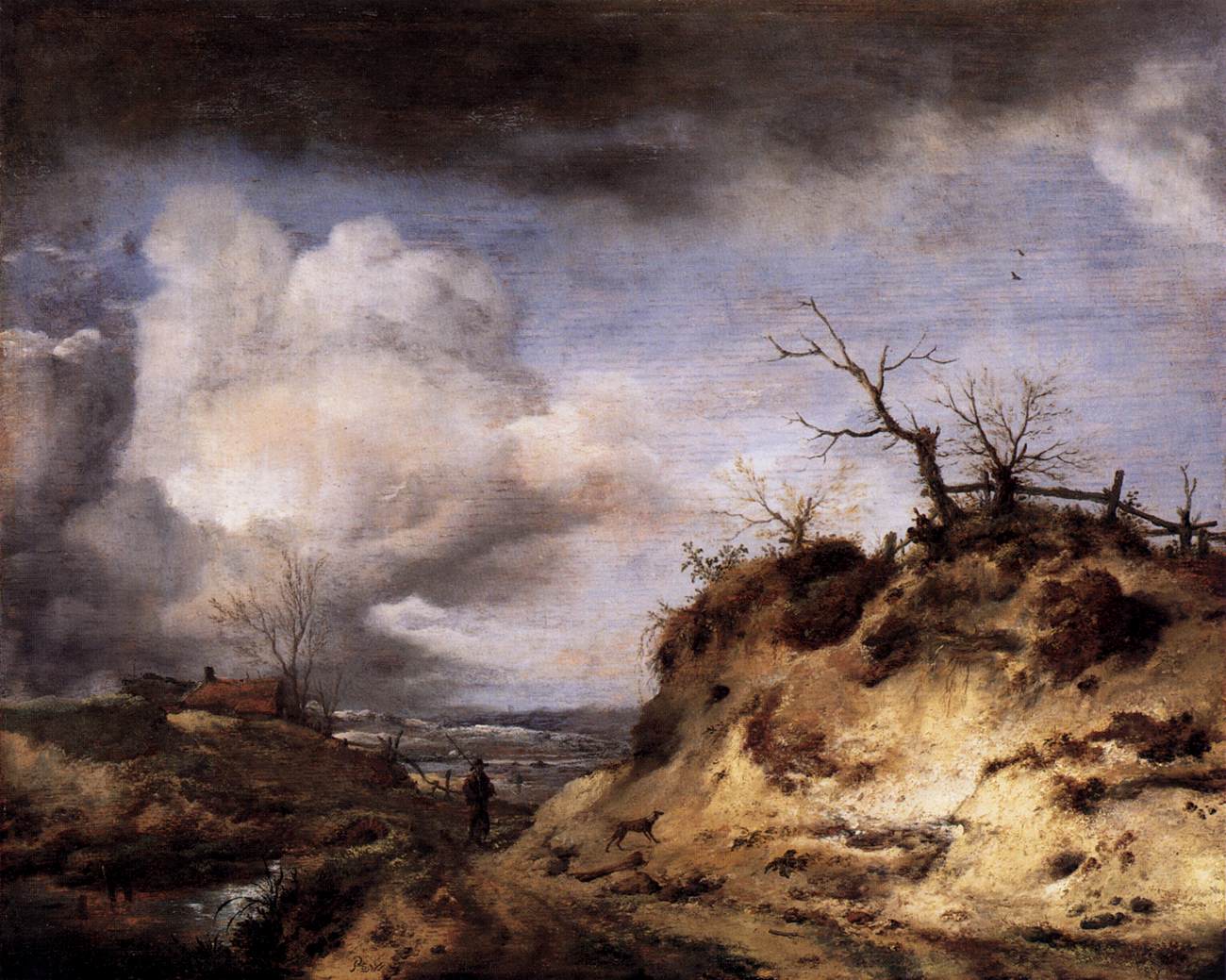 Path through the Dunes, vintage artwork by Philips Wouwerman, 12x8" (A4) Poster