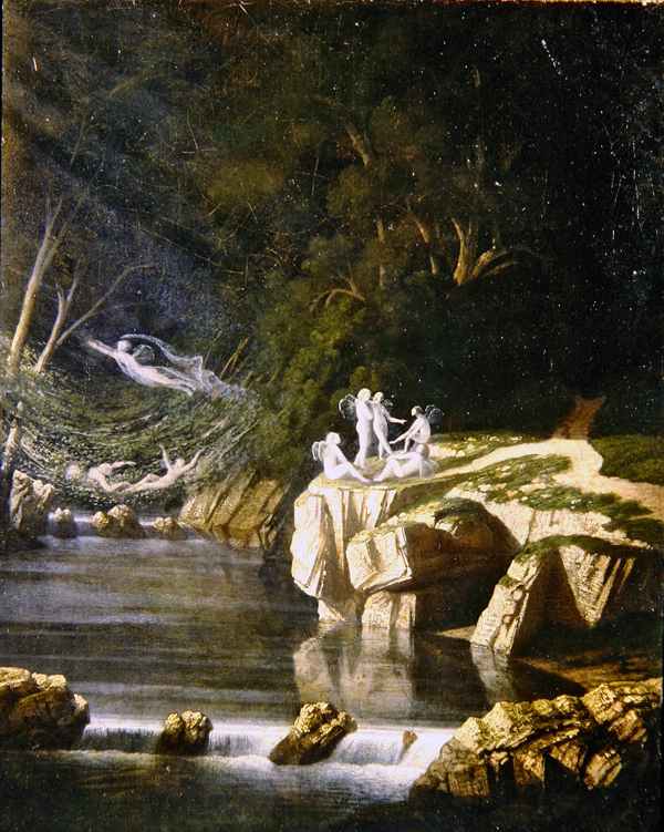 Fairies, vintage artwork by Attributed to Francis Danby , A3 (16x12") Poster Print