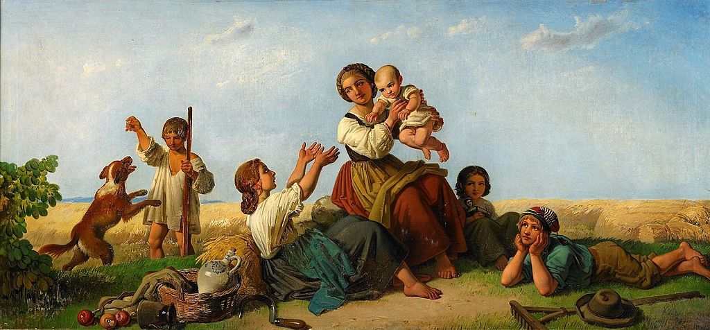 Harvest Joy, vintage artwork by Theodor Weller, A3 (16x12") Poster Print
