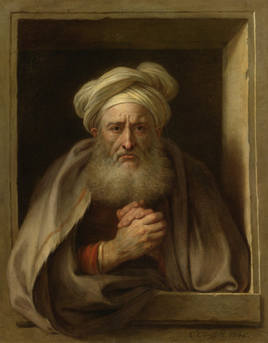 Sorrowful Heraclitus, vintage artwork by Charles-Antoine Coypel IV, 12x8" (A4) Poster