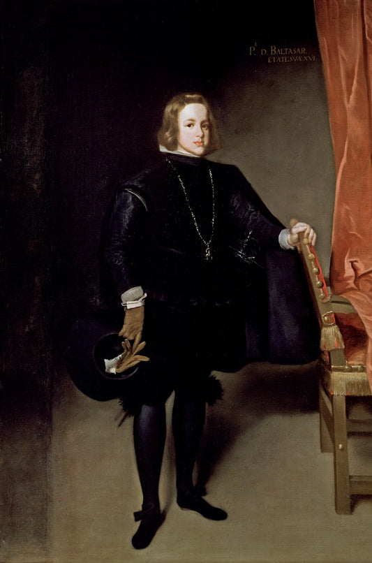 Prince Baltasar Carlos, vintage artwork by Juan Bautista Martinez del Mazo, 12x8" (A4) Poster