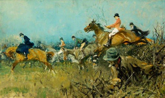 Hunting Scene, Full Cry by Gilbert Joseph Holiday,16x12(A3) Poster
