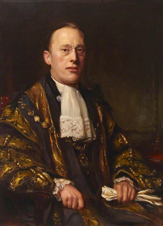 Councillor Frank G. Rye, Mayor of Westminster, vintage artwork by Lance Calkin, 12x8" (A4) Poster