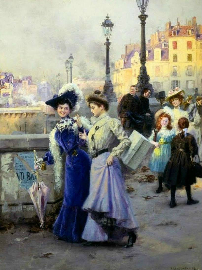 Shopping in Paris by Basile Lemeunier,A3(16x12")Poster