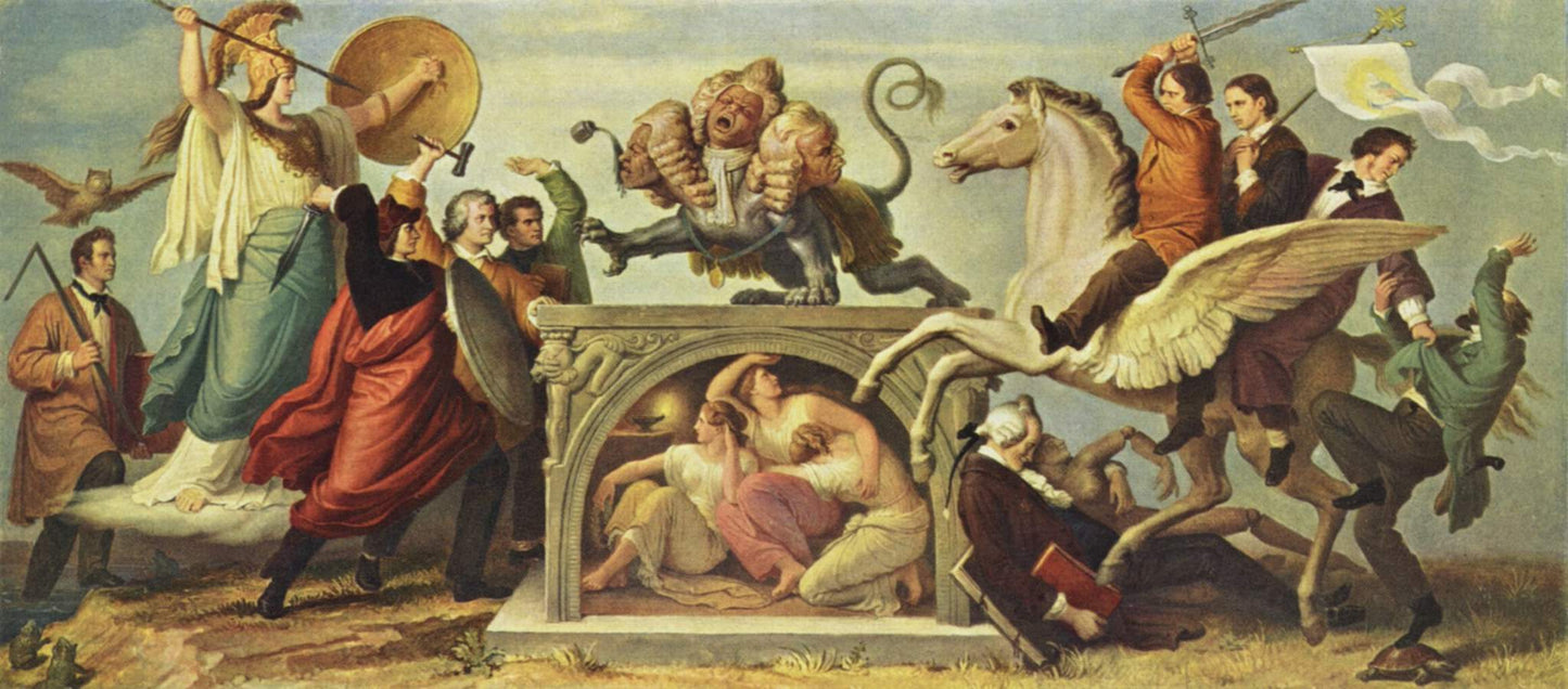 Fight against the Chimera of Perpetual Time, vintage artwork by Wilhelm von Kaulbach, A3 (16x12") Poster Print