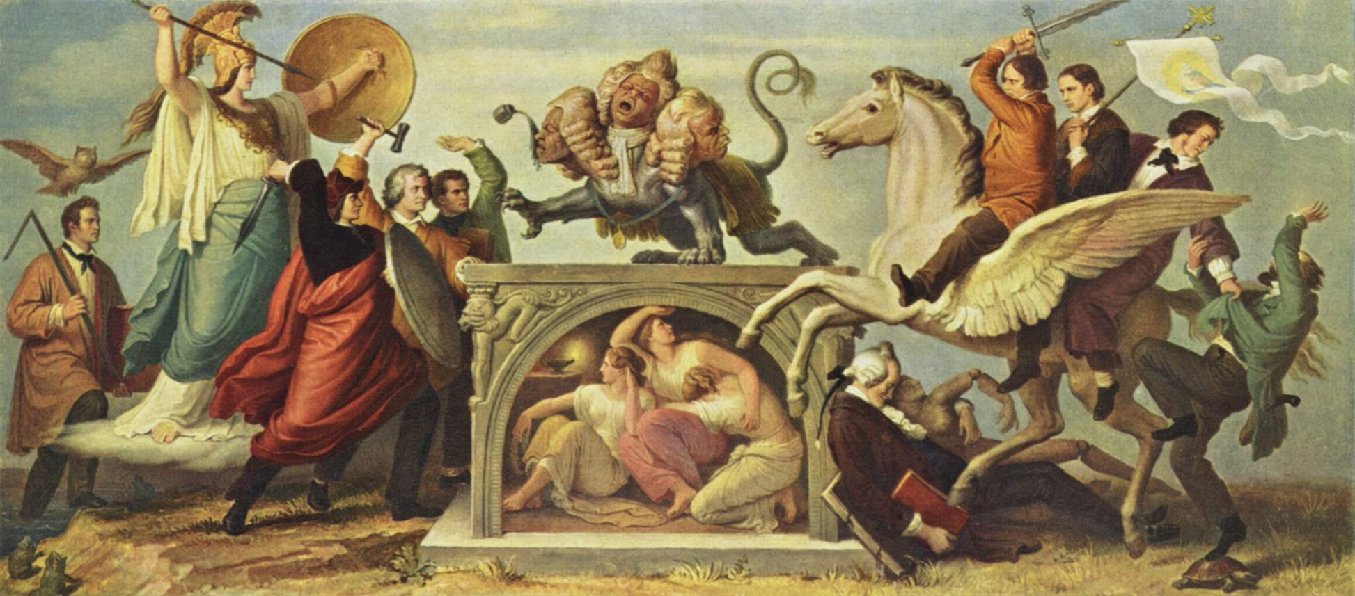 Fight against the Chimera of Perpetual Time, vintage artwork by Wilhelm von Kaulbach, A3 (16x12") Poster Print