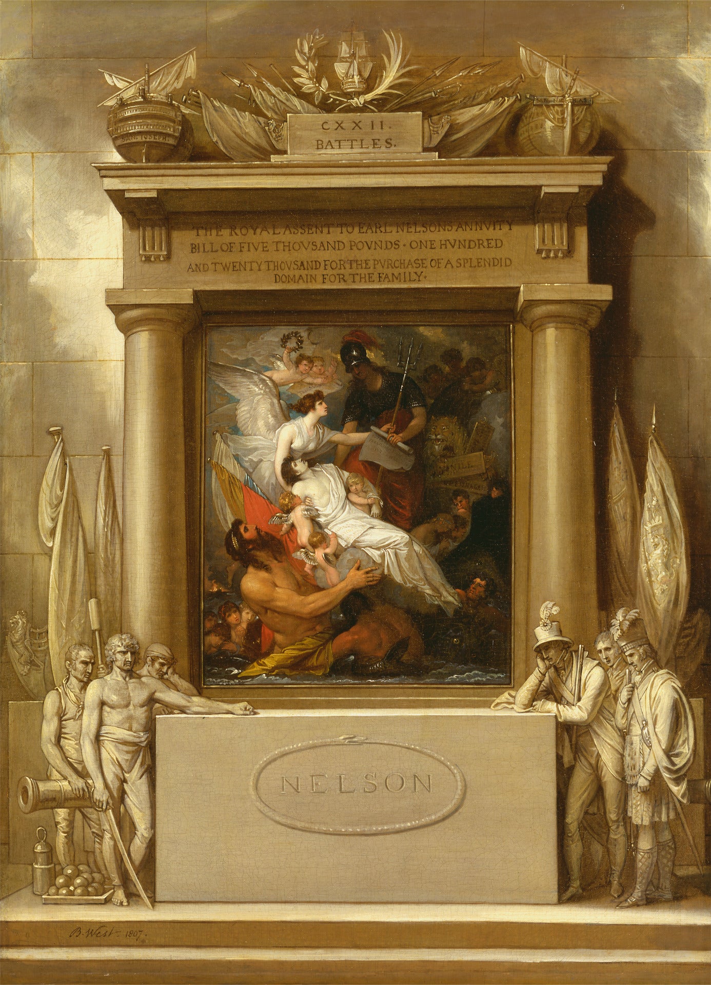 The Apotheosis of Nelson, vintage artwork by Benjamin West, 12x8" (A4) Poster