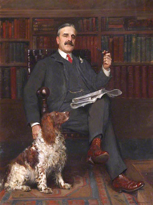 Sir Heath Harrison, Bt, Commoner, Honorary Fellow, Benefactor, vintage artwork by William Frank Calderon, 12x8" (A4) Poster