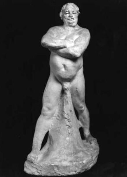 Balzac:  Nude Study, vintage artwork by Auguste Rodin, 12x8" (A4) Poster