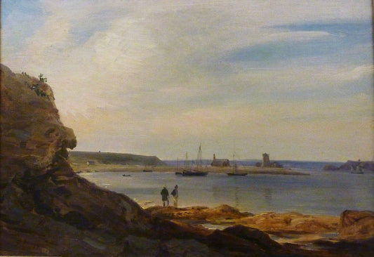 The Port of Camaret in 1830, vintage artwork by Theodore Gudin, A3 (16x12") Poster Print