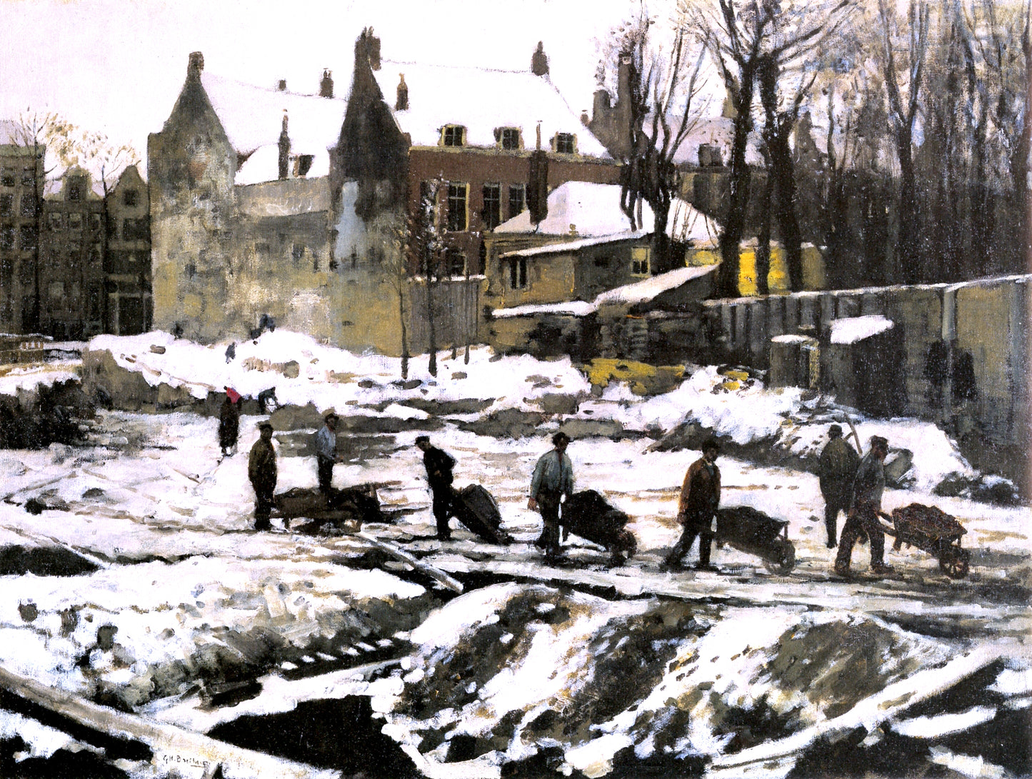 Construction Site in Amsterdam by George Hendrik Breitner,A3(16x12")Poster