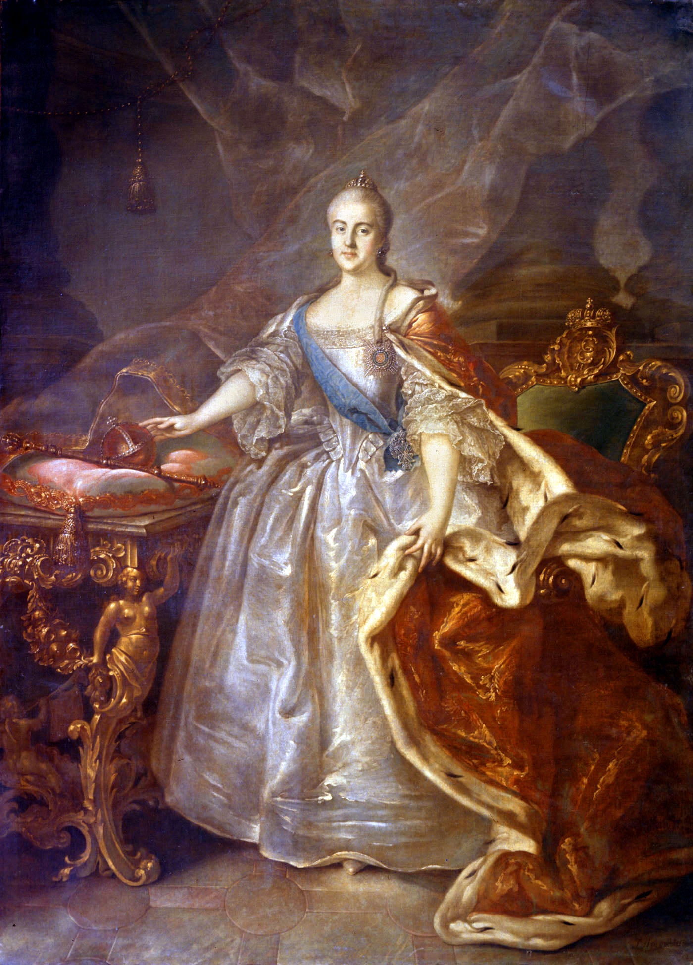 Portrait of Catherine II of Russia, vintage artwork by Ivan Argunov, 12x8" (A4) Poster