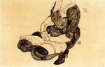 Female Torso, Squatting, vintage artwork by Egon Schiele, 12x8" (A4) Poster