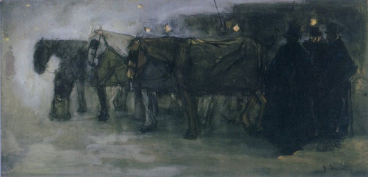 Stationary Coaches, vintage artwork by Floris Arntzenius, 12x8" (A4) Poster