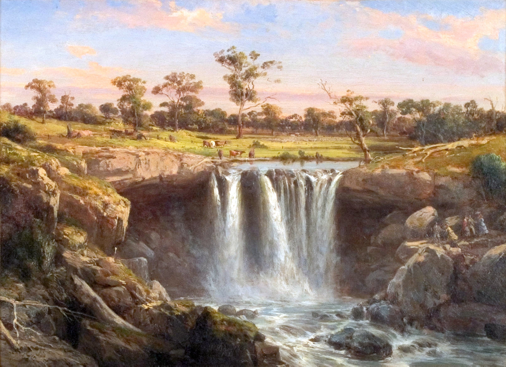 One of the Falls of the Wannon, vintage artwork by Louis Buvelot, A3 (16x12") Poster Print