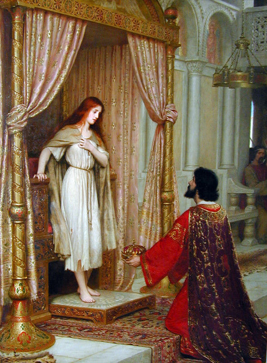 The King and the Beggar-maid, vintage artwork by Edmund Blair Leighton, 12x8" (A4) Poster