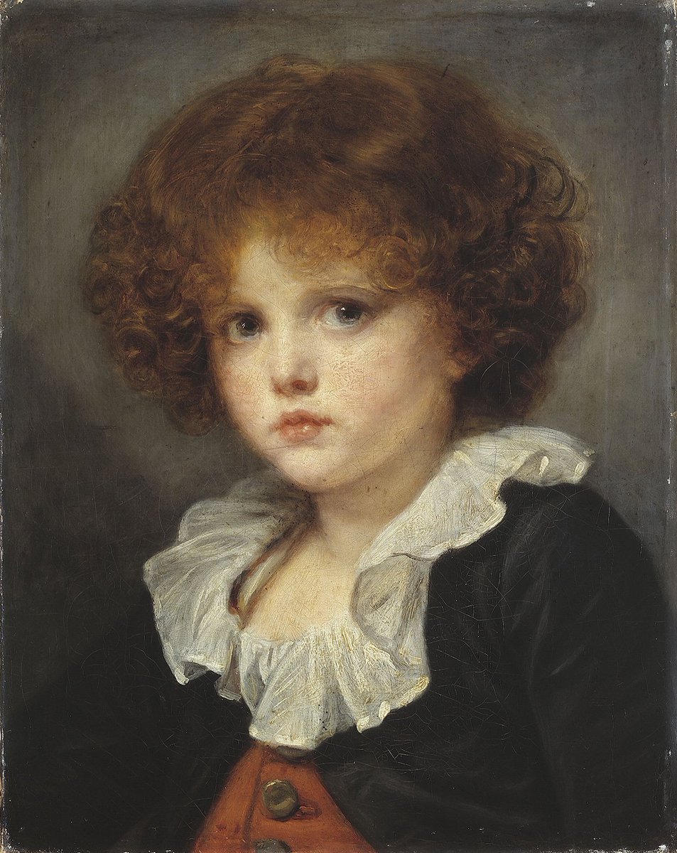 Boy in a Red Waistcoat, vintage artwork by Jean-Baptiste Greuze, 12x8" (A4) Poster