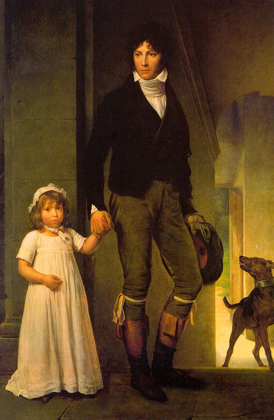 Jean-Baptiste Isabey and his Daughter, vintage artwork by François Gerard, 12x8" (A4) Poster