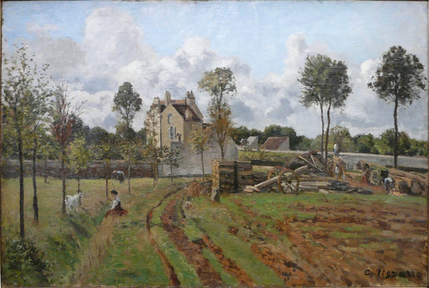 Allee du Tour Du Jongleur, vintage artwork by Camille Pissarro, 12x8" (A4) Poster