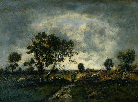 Fields at Barbizon, vintage artwork by Narcisse Dìaz de la Peña, A3 (16x12") Poster Print