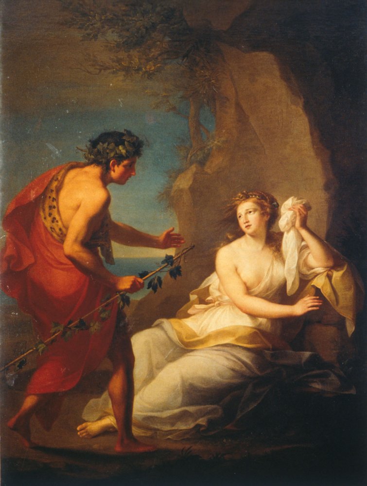 Bacchus Discovering the Sleeping Ariadne on Naxos, vintage artwork by Angelica Kauffmann, 12x8" (A4) Poster