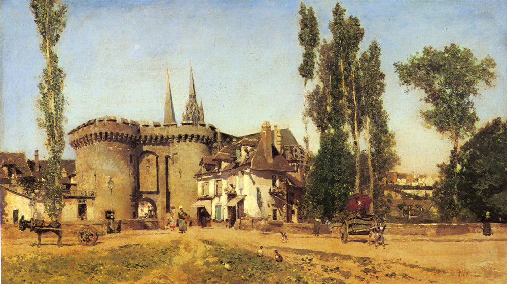 The Village of Chartres, vintage artwork by Martin Rico y Ortega, 12x8" (A4) Poster