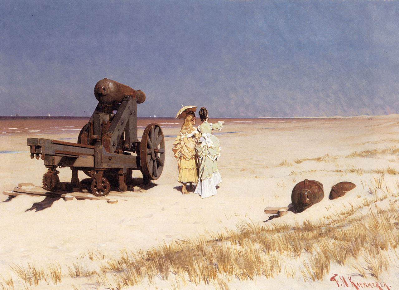 At the Seashore, vintage artwork by Frederik Henrdik Kaemmerer, 12x8" (A4) Poster