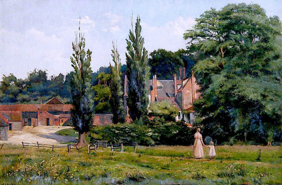 Earlham, Norwich, vintage artwork by Catherine Maude Nichols, 12x8" (A4) Poster