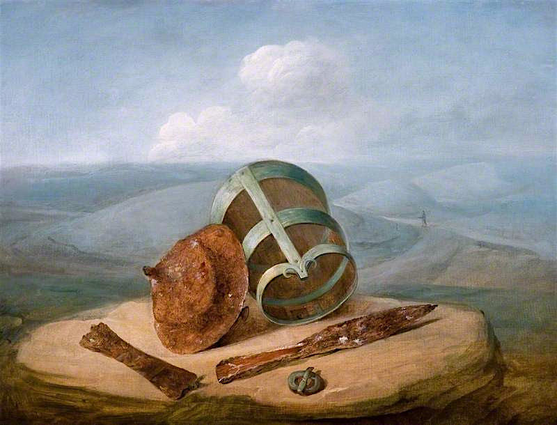Grave Group from a Surface Interment at Winterslow, Wiltshire, vintage artwork by Thomas Robert Guest, 12x8" (A4) Poster