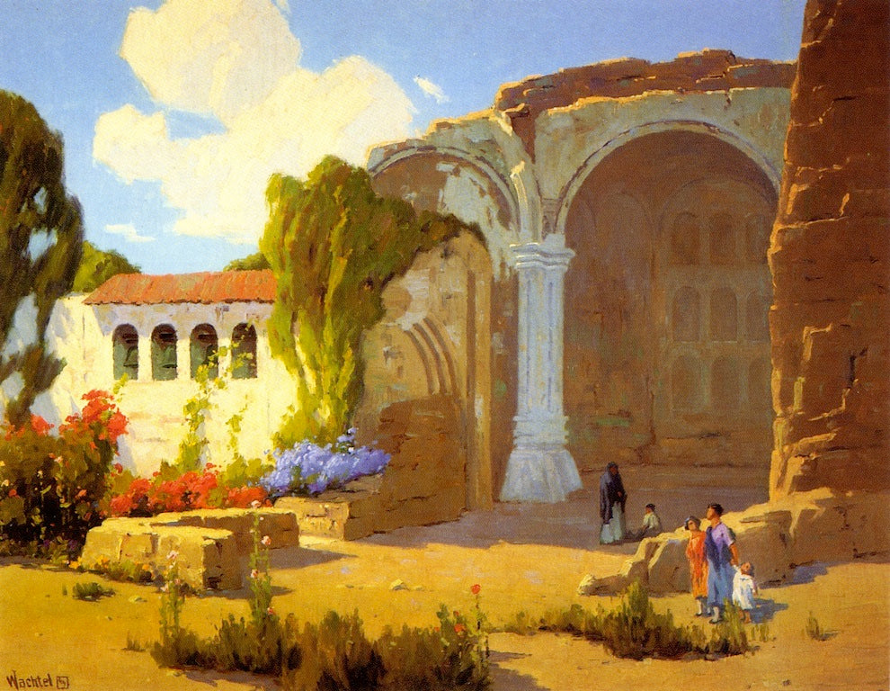 California Mission (San Juan Capistrano) by Elmer Wachtel,A3(16x12")Poster