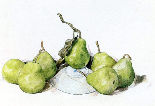 Green Pears, vintage artwork by Charles Demuth, 12x8" (A4) Poster