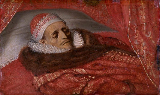 Stadtholder Prince Maurice Lying in State, vintage artwork by Adriaen van de Venne, 12x8" (A4) Poster