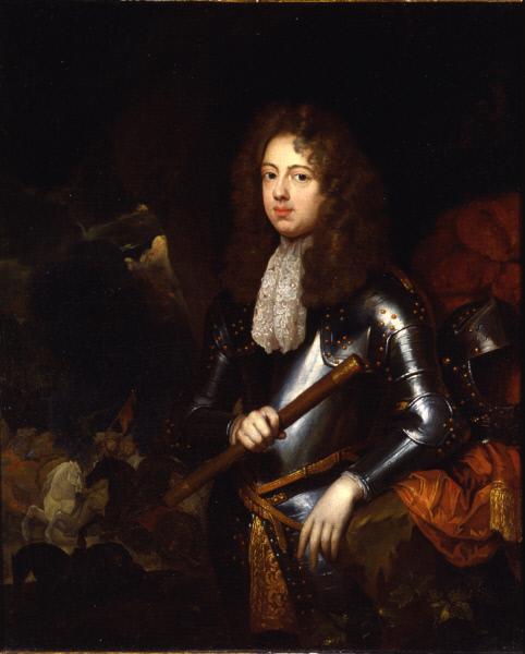 Portrait of a Man in Armor, vintage artwork by Attributed to Caspar Netscher, 12x8" (A4) Poster