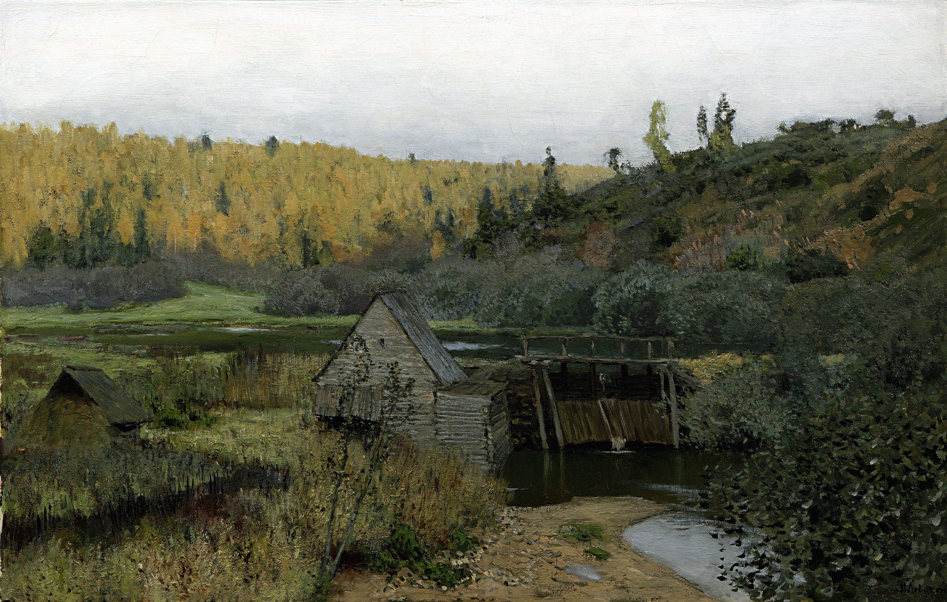 Autumn. The Watermill by Isaak Levitan,A3(16x12")Poster