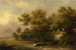 A South Carolina Coastal Scene, vintage artwork by Xanthus Russell Smith, 12x8" (A4) Poster