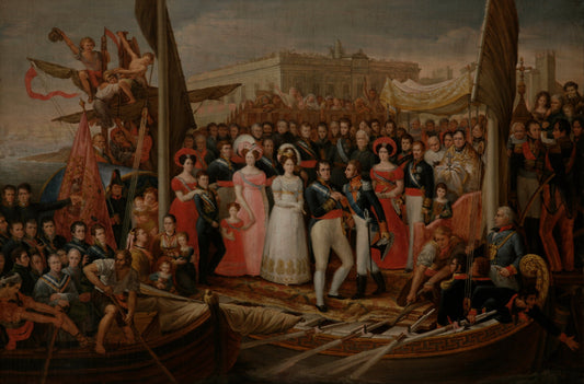Landing of Ferdinand VII in El Puerto de Santa Maria, vintage artwork by Jose Aparicio Inglada, 12x8" (A4) Poster