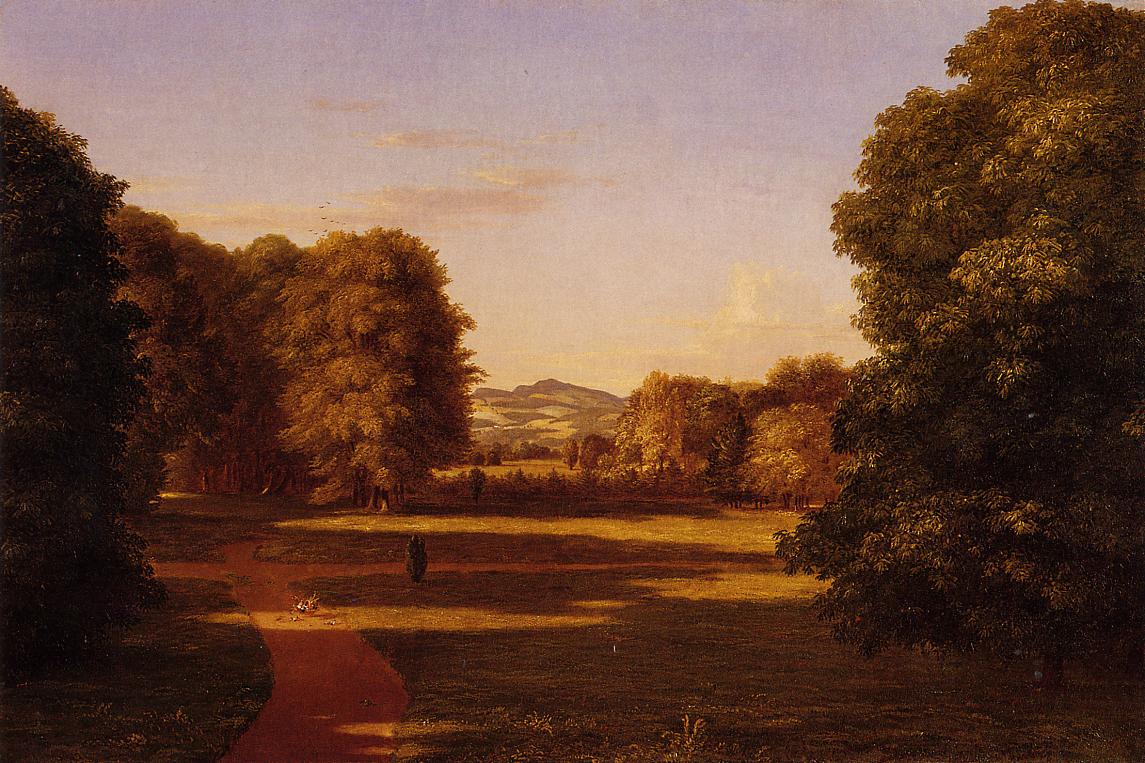 The Gardens of the Van Rensselaer Manor House, vintage artwork by Thomas Cole, A3 (16x12") Poster Print