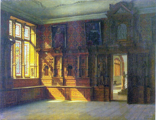 A renaissance war room in the town hall of Lübeck, vintage artwork by Heinrich Hansen, A3 (16x12") Poster Print