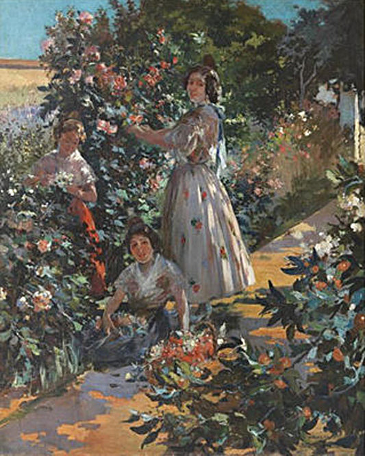 Valencianas, vintage artwork by Julio Vila y Prades, 12x8" (A4) Poster