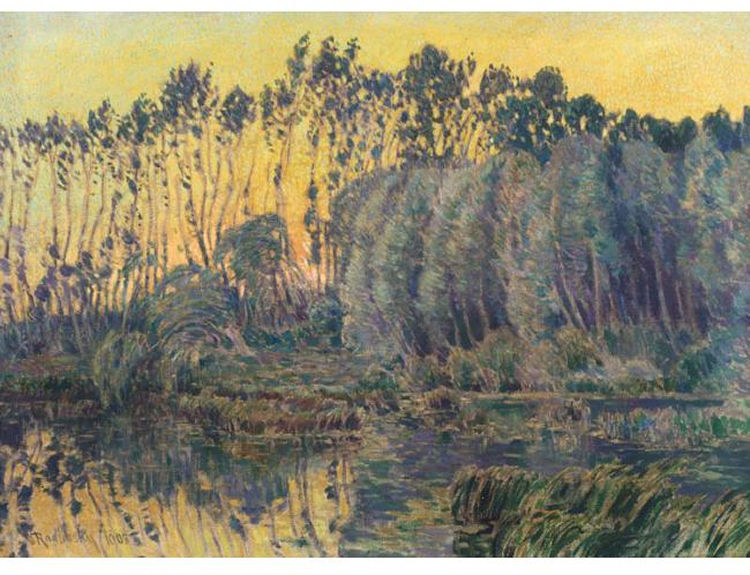 Poplars and Willows, vintage artwork by Václav Radimský, 12x8" (A4) Poster