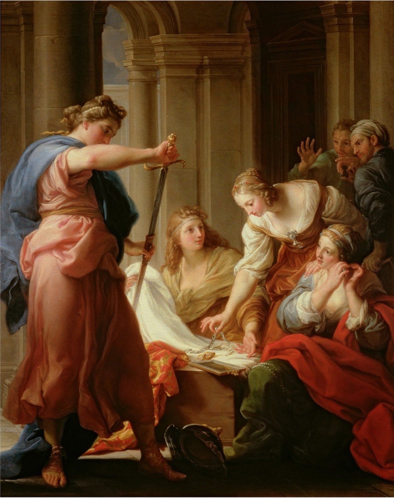 Achilles at the Court of Lycomedes, vintage artwork by Pompeo Batoni, 12x8" (A4) Poster