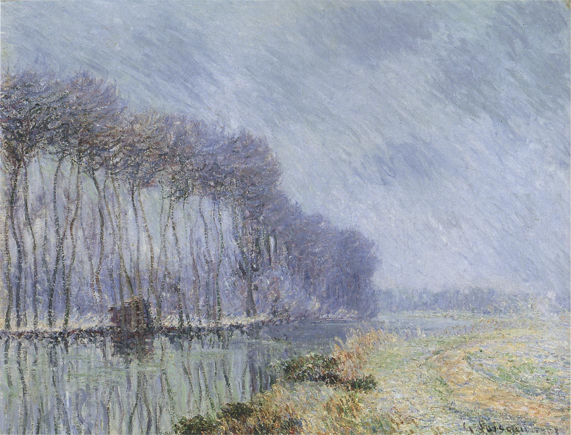by  the Eure in Winter, vintage artwork by Gustave Loiseau, 12x8" (A4) Poster