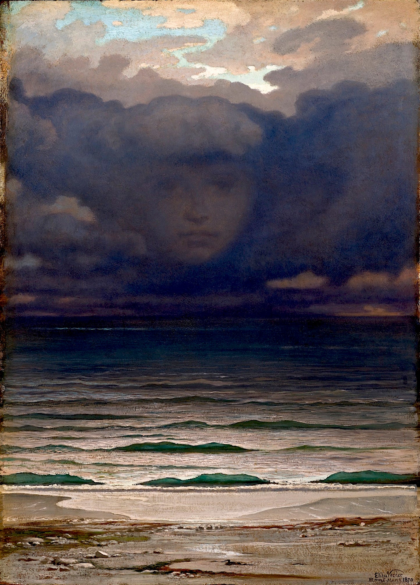 Memory, vintage artwork by Elihu Vedder, 12x8" (A4) Poster